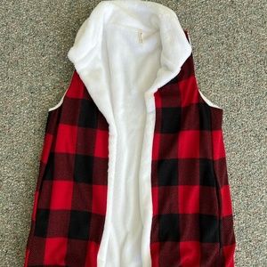 Fuzzy Plaid Vest